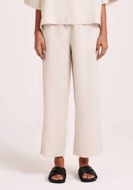 NEW NUDE LUCY lounge linen crop pants in natural